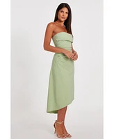 Quiz Women's Bengaline Bandeau Midi Dress