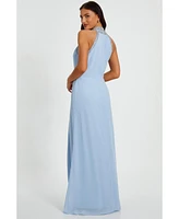 Quiz Women's Embellished Halter Neck Chiffon Maxi Dress