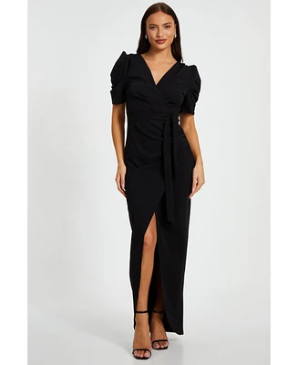 Quiz Women's Puff Sleeve Maxi Dress