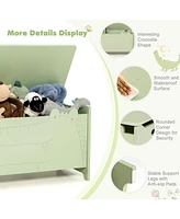 Wooden Kids Toy Box with Safety Hinge
