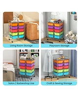 10-Drawer Rolling Storage Cart-Deep