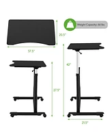 Height Adjustable Computer Desk Sit to Stand Rolling Notebook Table