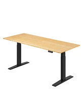Flexispot E7-commercial W Electric Adjustable Standing Desk, Bamboo Top
