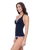 Profile by Gottex Women's Riga Tricolore Solid Halter Tankini