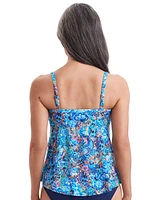 ShapeSolver by Mimi Flamingo Women's Bombay High Low Double Tier Tankini Swimsuit Top