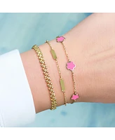 The Lovery Bubblegum Pink Flower Bracelet 14K Gold