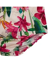 Guess Baby Girls 2-Piece Mixed Fabric Short Sleeve Dress with Printed Bloomer Set