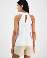I.n.c. International Concepts Women's Linen-Blend Halter Top, Exclusively at Macy's