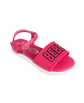 Bebe Little Girls Flat with Rhinestone Dangle Charm Sandals