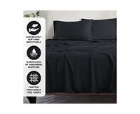 Superior Modal From Beechwood 300 Thread Count Lightweight Cooling Solid Extra Deep Pocket Bed Sheet Set