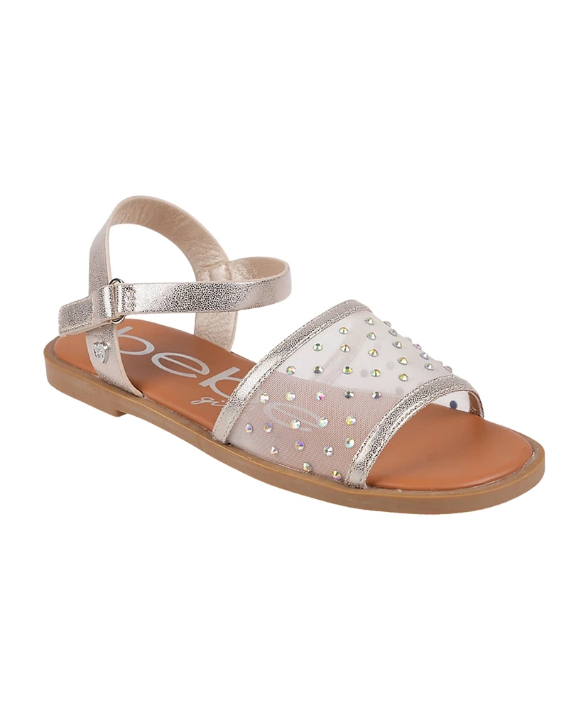 Bebe Little Girls Sparkly Fashion with Rhinestone Sandals