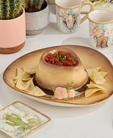 Certified International Rosewood 3-d Cowgirl Hat Chip and Dip Server