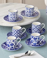 Certified International Madison Espresso Cups and Saucers, Set of 6