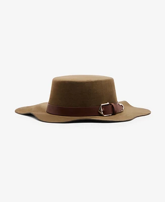 Steve Madden Buckled Scalloped Felt Hat