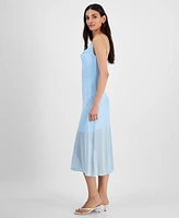 Bar Iii Women's Mesh Midi Slip Dress, Exclusively at Macy's