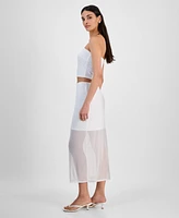 Bar Iii Women's Rhinestone Mesh Tube Skirt, Exclusively at Macy's