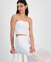 Bar Iii Womens Strapless Top Midi Skirt Exclusively At Macys
