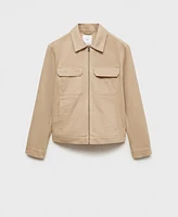 Mango Men's Pockets Detail Denim Jacket