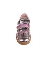 Bebe Little Girls Low Top with Multi Metallic Sneakers