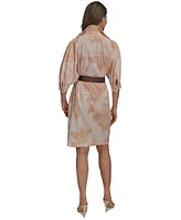 Donna Karan New York Women's Floral-Print Belted Shirtdress