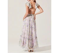 Astr the Label Women's Primrose Lace-Up-Back Maxi Dress