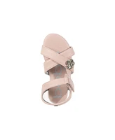 Bebe Little Girls Sporty with Flower Gem Accent Sandals