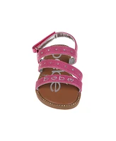 Bebe Little Girls Flat with Rhinestone and Ornamentation Sandals