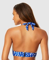 Anne Cole Women's Denim Dot Marilyn Halter Bikini Top