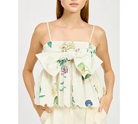 En Saison Women's Ashley Cotton Babydoll Peplum Top