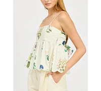 En Saison Women's Ashley Cotton Babydoll Peplum Top