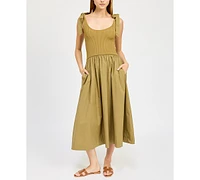 En Saison Women's Wren Mixed-Media Midi Dress