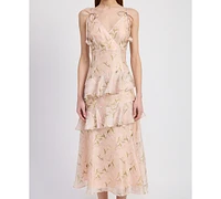 En Saison Women's Kimberly Ruffle Midi Dress