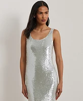 Lauren Ralph Women's Sequined Sleeveless Gown