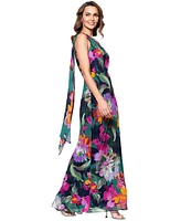 Xscape Petite One-Shoulder Chiffon Fit & Flare Gown