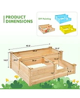 3-Tier Outdoor Raised Garden Bed Vegetable Planter Box for Patio Lawn Backyard