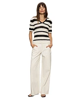 Sanctuary Women's Cotton Striped-Knit Sweater Top