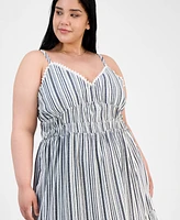 Madden Girl Trendy Plus Smocked Tiered Maxi Dress