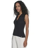 Calvin Klein Women's Johnny-Collar Sleeveless Sweater