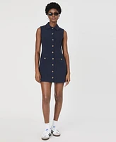 French Connection Women's Azra Twill Sleeveless Shirtdress
