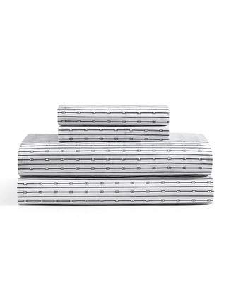Tommy Hilfiger Printed Cotton Percale 4-Pc. Sheet Set, Full