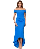 Xscape Women's Off-The-Shoulder High-Low Dress