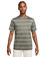 Nike Men's Primary Dri-fit Fitness Short Sleeve Striped Logo T-Shirt