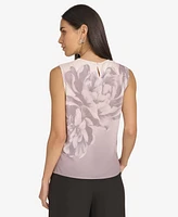 Calvin Klein Petite Floral-Print Sleeveless Top