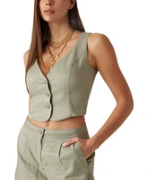 Guess Women's Camille Sleeveless Buttoned Vest