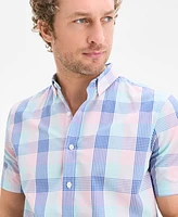 Club Room Men's Roma Short Sleeved Plaid Button-Down Shirt, Exclusively at Macy's