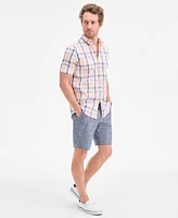 Club Room Men's Hall Short Sleeved Plaid Button-Down Shirt, Exclusively at Macy's