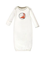 Touched by Nature Baby Boys Organic Cotton Long-Sleeve Gowns 3pk, Boho Fox, 0-6 Months