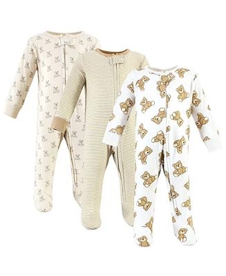 Hudson Baby Boys Cotton Sleep and Play, Teddy Bears, 0-3 Months