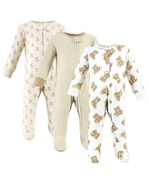 Hudson Baby Boys Cotton Sleep and Play, Teddy Bears, 0-3 Months