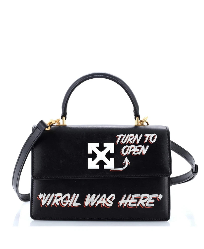 Pre-Owned Off White Jitney 1.4 Bag Printed Leather